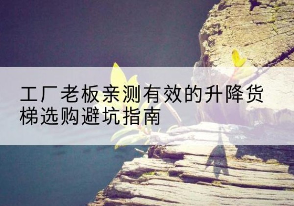 察雅升降货梯怎么选-工厂老板亲测有效的升降货梯选购避坑指南